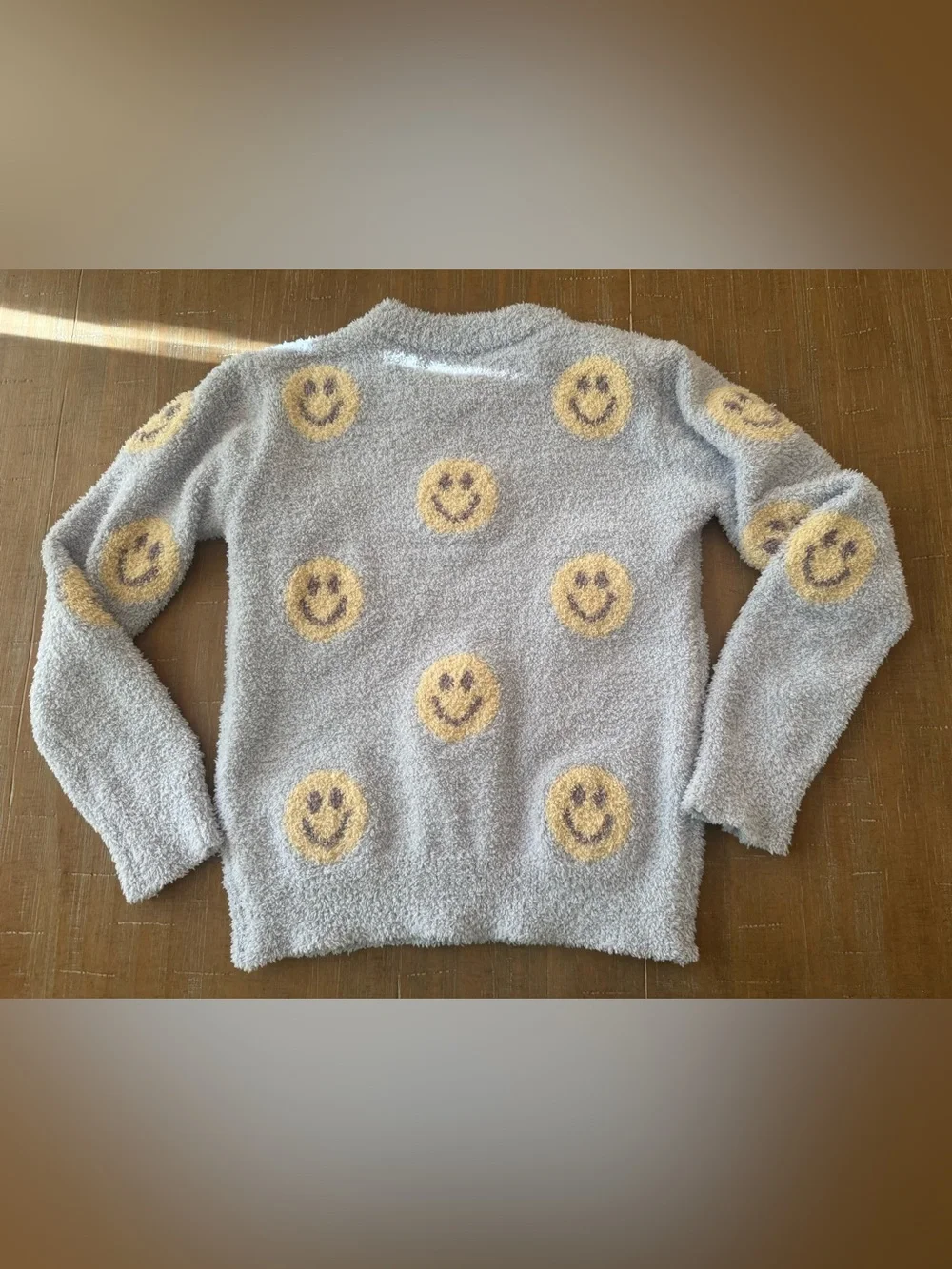Lola and The Boys Fuzzy Smiley Face Lounge Set Blue Size 8